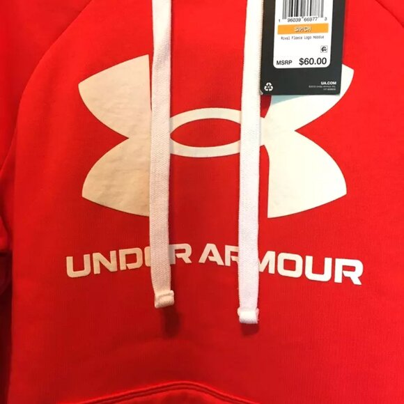 Women's Under Armour UA Rival Fleece Logo Hoodie Red Small NEW MSRP $60 - Picture 3 of 6